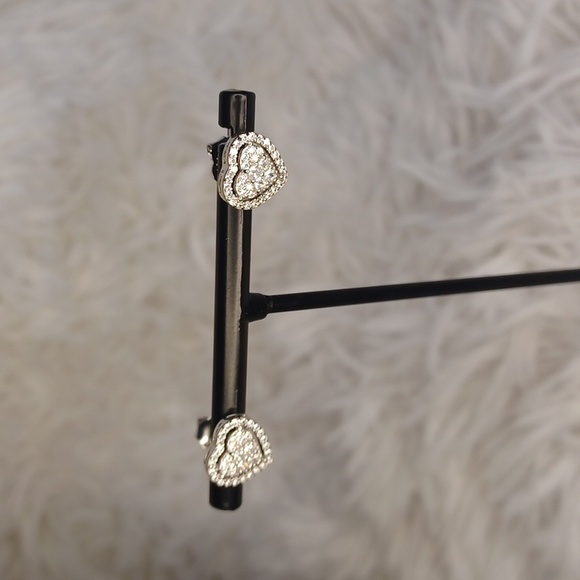 Radiance by Absolute Sterling Silver Heart Necklace and Earrings NEW - Picture 7 of 13